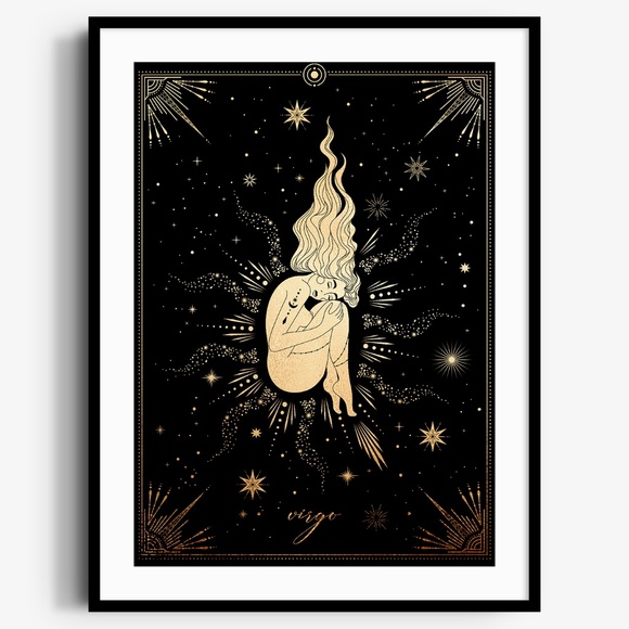 Other - Virgo Wall Art Celestial Zodiac Illustration Print Poster Unframed